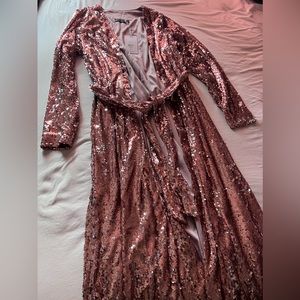 Fashion to Figure Rose Gold sequin longline cardigan